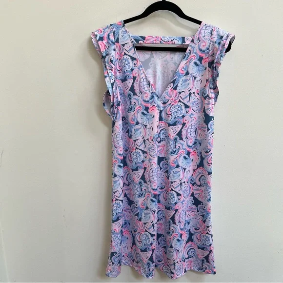 LILLY PULITZER DANI DRESS High Tide Navy Its For Shore size Small - Picture 7 of 9